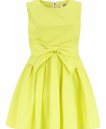 Dorothy Perkins Womens Madam Rage Bow skater dress- Yellow