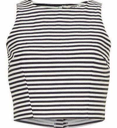 Dorothy Perkins Womens Madam Rage Stripe crop top- Navy DP20100023