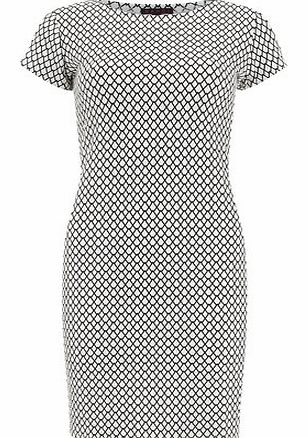 Dorothy Perkins Womens Mandi Black White Geometric Dress- Black