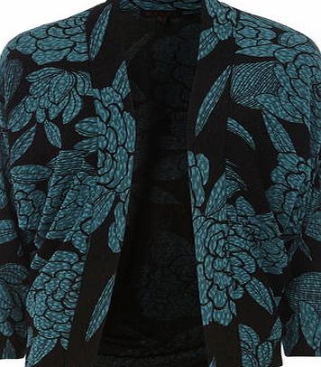 Dorothy Perkins Womens Mandi Multi Blue Floral Cardigan- Blue