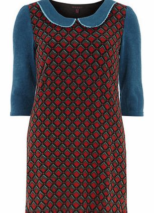 Womens Mandi Multi Blue Peterpan Dress- Blue