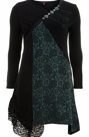 Dorothy Perkins Womens Mandi Multi Green Patchwork Dress- Green