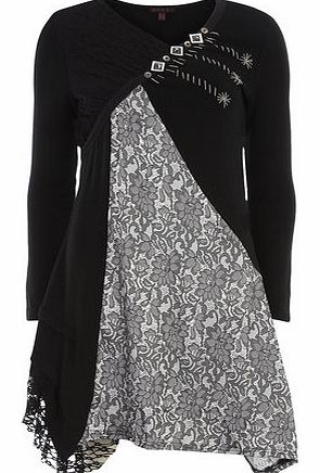 Dorothy Perkins Womens Mandi Multi Grey Patchwork Dress- Grey