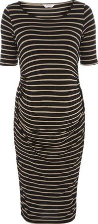 Dorothy Perkins, 1134[^]262015000705463 Womens Maternity Oatmeal Ruched Bodycon Dress-