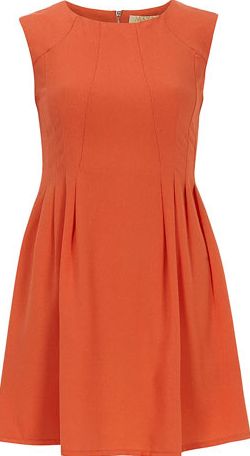 Dorothy Perkins Womens Maya Coral Pleat Front Crepe Tunic- Coral