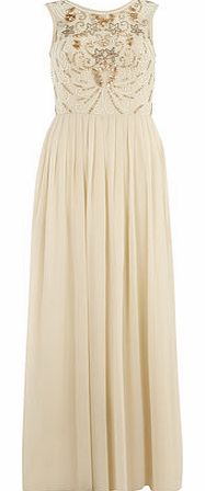 Dorothy Perkins Womens Maya Cream Embellished Maxi Dress- Cream