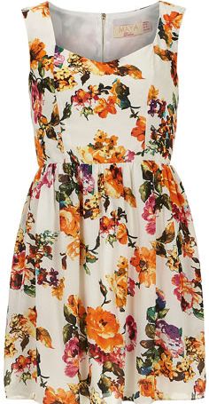 Dorothy Perkins Womens Maya Cream Floral Chiffon Tunic- Cream