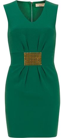 Dorothy Perkins Womens Maya Green Broach Detail Tunic- Green