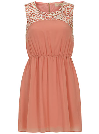 Dorothy Perkins Womens Maya Pink Lace Contrast Tunic- Pink