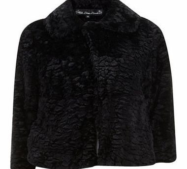 Dorothy Perkins Womens Mela Black Fur Collard Jacket- Black