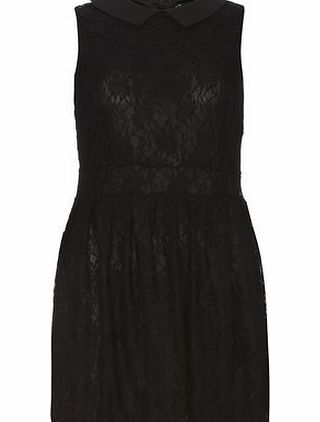 Dorothy Perkins Womens mela Black Lace Dress With Collar- Black