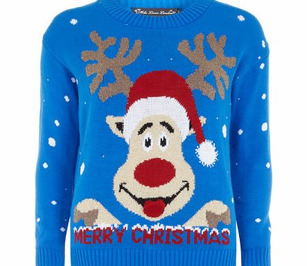 Dorothy Perkins Womens Mela Blue Christmas Jumper- Blue DP61140298