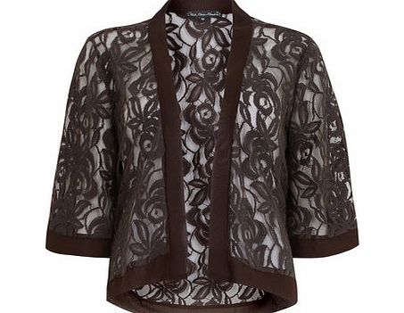 Dorothy Perkins Womens Mela Brown Lace Kimono- Brown DP61140305
