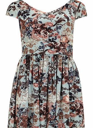 Dorothy Perkins Womens Mela Mint Flower Tie Back Dress- Green