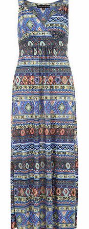 Dorothy Perkins Womens Mela Navy Tribal Print Maxi Dress- Blue