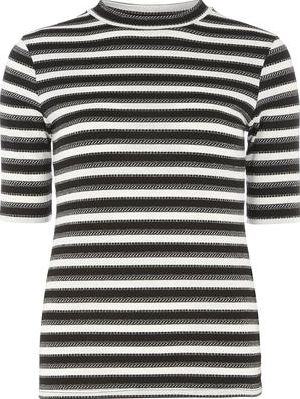 Dorothy Perkins, 1134[^]262015000714202 Womens Metallic Stripe Mock Neck top- Black