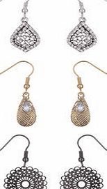 Dorothy Perkins Womens Mini Drop Earring Pack- Gold DP49815825