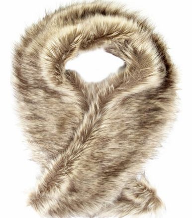 Dorothy Perkins Womens Mink Faux Fur Stole- Brown DP11124128