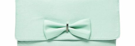 Dorothy Perkins Womens Mint bow front clutch bag- Green DP18393331