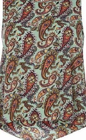 Dorothy Perkins Womens Mint Paisley Dip Back Top- Green DP05573231