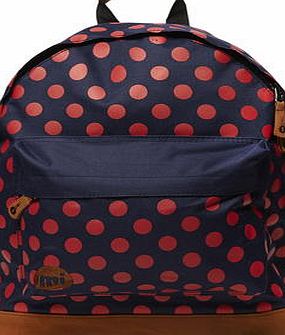 Dorothy Perkins Womens Mipac navy polka backpack- Blue DP18421423