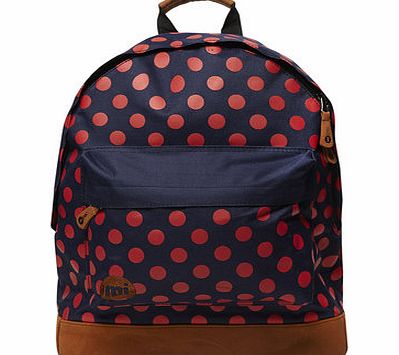 Dorothy Perkins Womens Mipac navy polkadot backpack- Blue