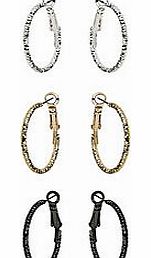 Dorothy Perkins Womens Mixed metal hoops trio- Multi Colour