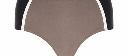 Dorothy Perkins Womens Mocha Colourblock High waist bikini