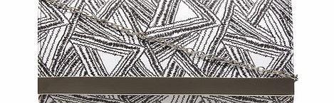 Dorothy Perkins Womens Mono printed clutch bag- Black DP22310103