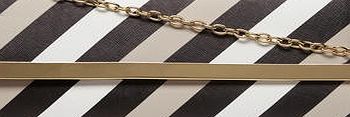 Dorothy Perkins Womens Mono stripe clutch bag- Black DP22328801