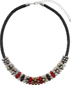 Dorothy Perkins, 1134[^]262015000709267 Womens Multi Bead Black Cord Necklace- Red