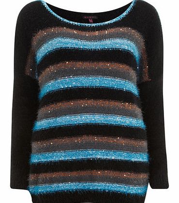 Dorothy Perkins Womens Multi Blue Stripe Jumper- Blue DP61200037