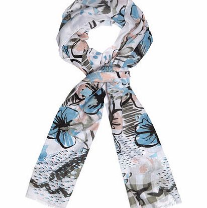 Dorothy Perkins Womens Multi Graffiti Floral Scarf- Multi Colour