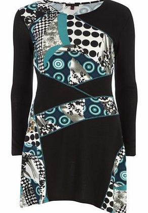 Dorothy Perkins Womens Multi Green Panel Print Dress- Green