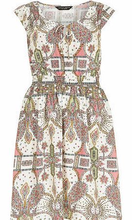 Dorothy Perkins Womens Multi jewel printed fit and flare dress-