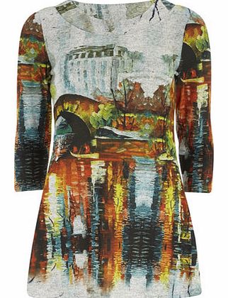 Dorothy Perkins Womens Multi Orange Abstract Dress- Orange