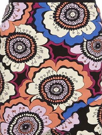 Dorothy Perkins Womens Multi Retro Asymmetric Skirt- Multi