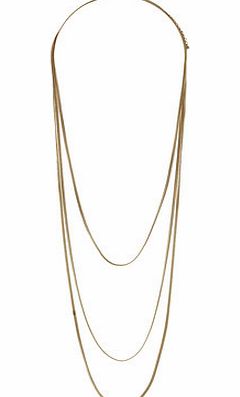 Dorothy Perkins Womens Multirow Long Necklace- Gold DP49814723