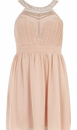 Dorothy Perkins Womens Natural Bead Embellished Dress- Natural