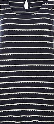 Dorothy Perkins Womens Navy and Ivory Scallop Tunic- Navy