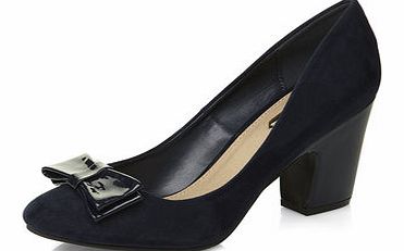 Dorothy Perkins Womens Navy bow detail comfort court shoes- Navy