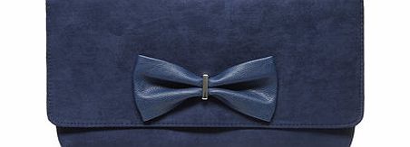 Dorothy Perkins Womens Navy bow front clutch bag- Blue DP18393323