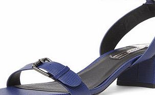 Dorothy Perkins Womens Navy buckle strap block sandals- Blue