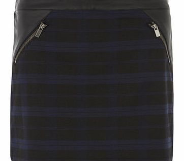 Dorothy Perkins Womens Navy Check Mini Skirt- Blue DP74420923