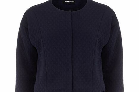 Dorothy Perkins Womens Navy crew cropped jacket- Blue DP75000969