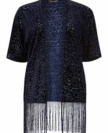 Dorothy Perkins Womens Navy Devore Kimono- Blue DP05471830