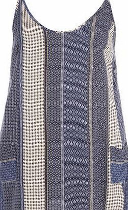 Dorothy Perkins Womens Navy Ditsy Floral Panel Cami Top- Blue