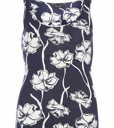 Dorothy Perkins Womens Navy Floral Vest Top- Blue DP56394201