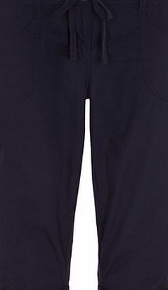 Dorothy Perkins Womens Navy Fly Front cotton Cropped Trousers-