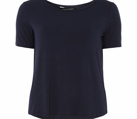 Dorothy Perkins Womens Navy Gathered Back Tee- Blue DP56413123